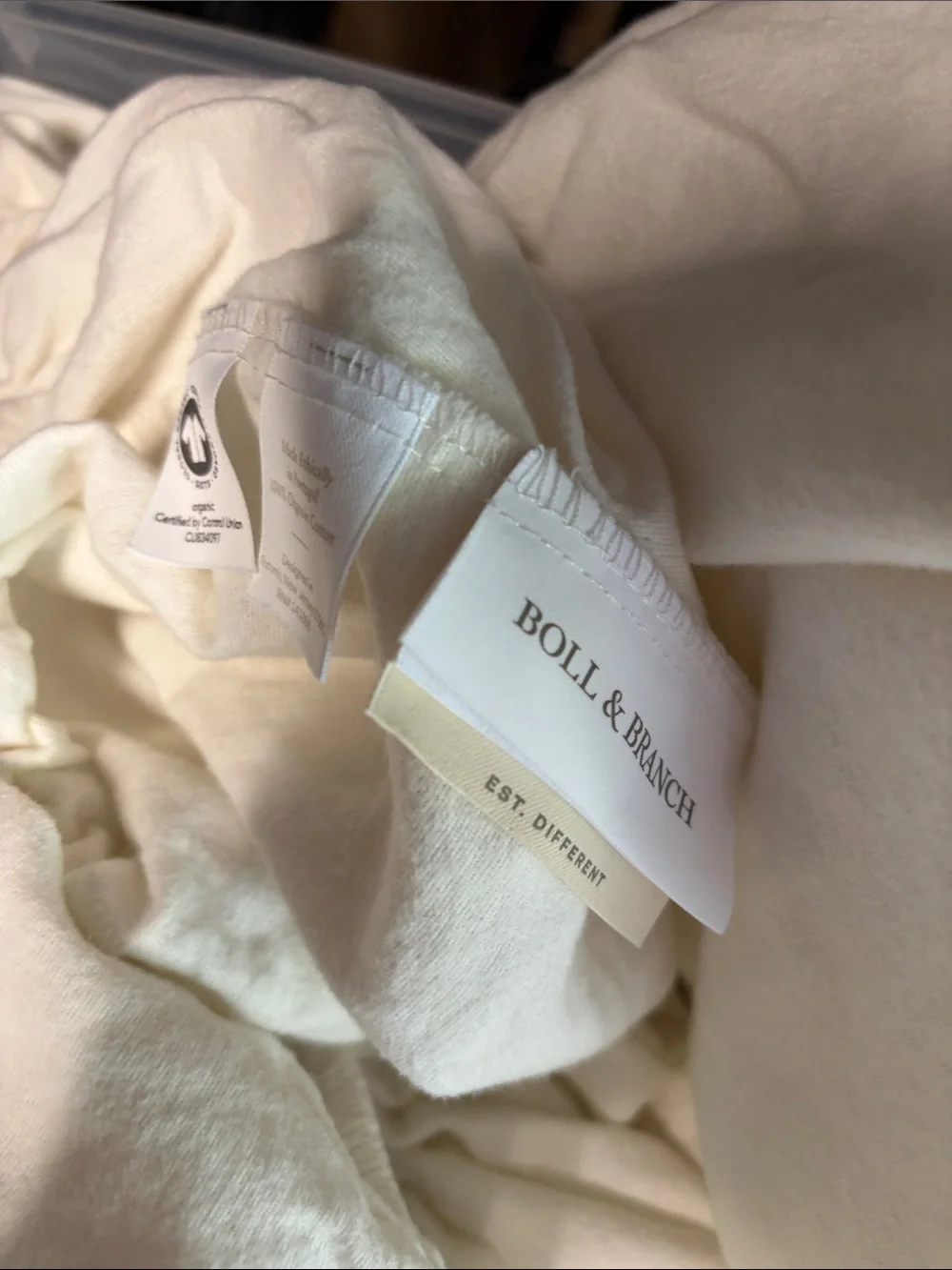 King BOLL & BRANCH Flannel Flat Sheet / pillowcases  Cream Cotton Velvety Soft